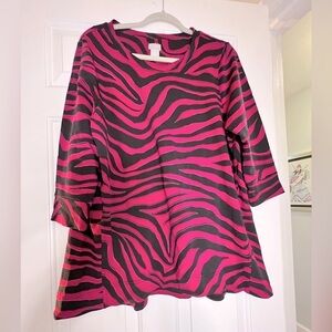 Chico’s Size 2 Pink and Black Top
